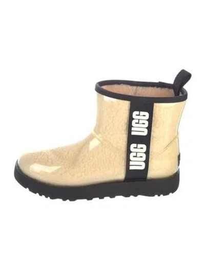 Pre-owned Ugg Pvc Graphic Print Rain Boots In Transparent