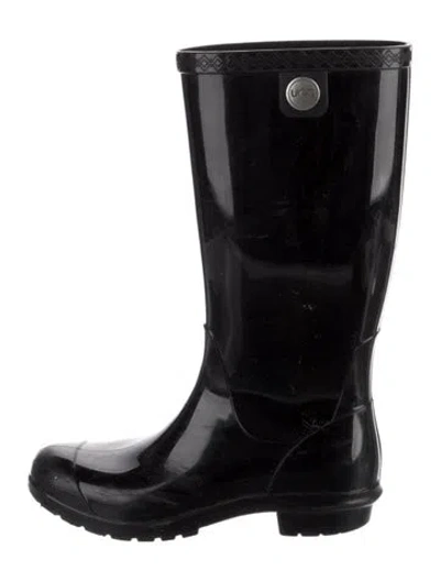 Pre-owned Ugg Pvc Rain Boots In Black