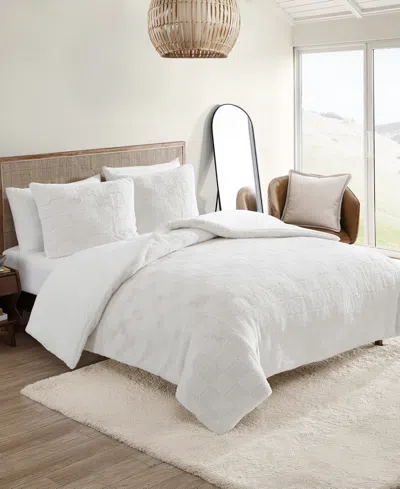 Ugg Closeout!  Quad Plush Tonal Check 2-pc. Comforter Set, Twin/twin Xl In Snow