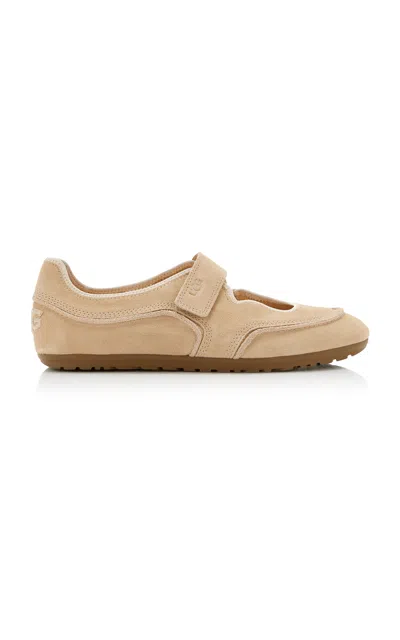 Ugg Quill Mary Jane Suede Flats In Tan