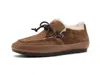 Ugg Suede Shearling-lined Flat In Brown