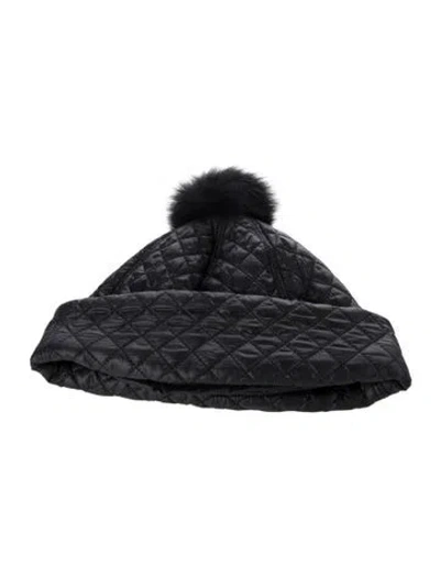 Pre-owned Ugg Quilted Nylon Beanie In Black
