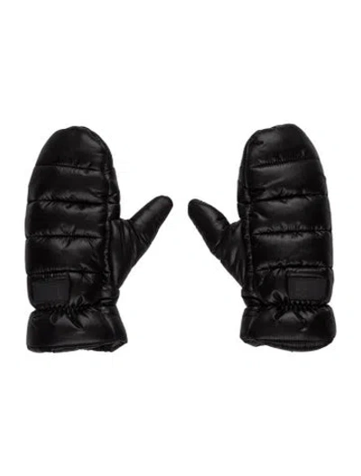 Pre-owned Ugg Quilted Puffer Mittens In Black