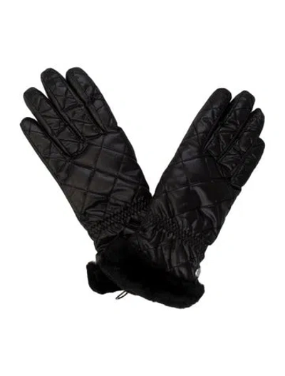 Pre-owned Ugg Quilted Winter Gloves W/tags In Black