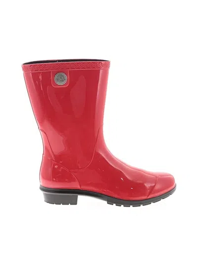 Pre-owned Ugg Rain Boots In Red