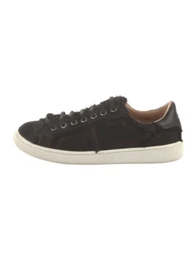 Pre-owned Ugg Raw-edge Trim Sneakers In Black