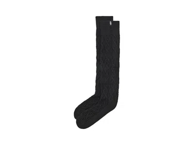 Ugg Rensa Cable Knit Knee High Women's Crew Cut Socks Shoes Black: Sm-md (us Women's 5.5-8.5), Acrylic/c