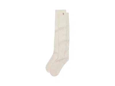 Ugg Rensa Cable Knit Knee High Women's Crew Cut Socks Shoes Cream: Sm-md (us Women's 5.5-8.5), Acrylic/c In Neutral