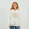 Ugg Rey Hoodie Womens White Fluff Logo Cotton Stretch Pullover Ups820 In White