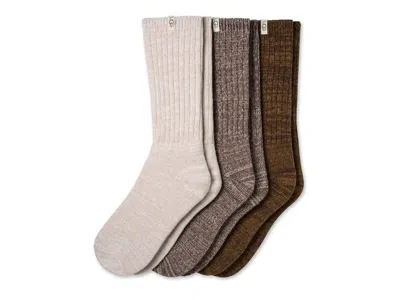 Ugg Rib Knit Slouch Crew Socks 3 Pack In Multi