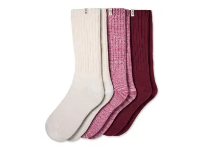 Ugg Rib Knit Slouch Crew Socks 3 Pack In Multi
