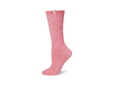 Ugg Rib Knit Slouchy Crew Sock Women's Crew Cut Socks Shoes Hibiscus Pink: One Size