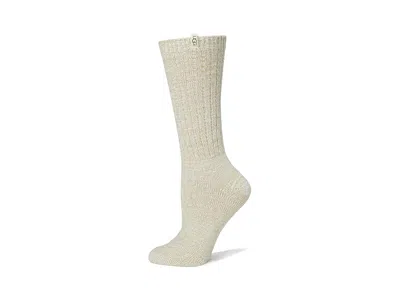 Ugg Rib Knit Slouchy Crew Sock Women's Crew Cut Socks Shoes Muted Brass: One Size In Neutral