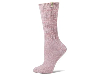 Ugg Rib Knit Slouchy Crew Socks Women's Crew Cut Socks Shoes Dusk: One Size In Purple
