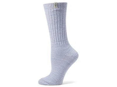 Ugg Rib Knit Slouchy Crew Socks Women's Crew Cut Socks Shoes Icelandic Blue: One Size