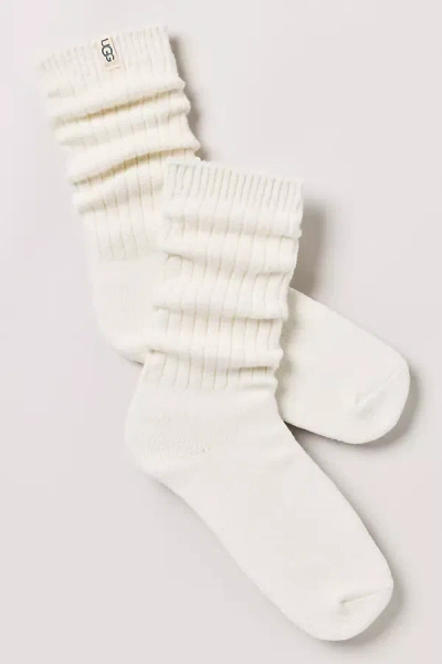 Ugg Rib Knit Slouchy Socks In White