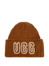 Ugg Ribbed Beanie Hat In Brown