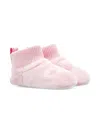Ugg Ribbed-cuff Plush Pre-walkers In Pink