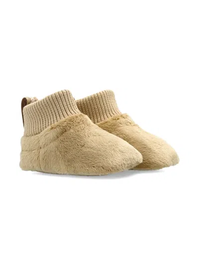 Ugg Babies' Ribbed Faux-fur Boots In Neutral