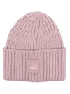 Ugg Womens Mauve Logo-patch Knitted Beanie In Pink