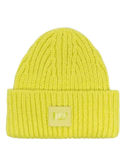 Ugg Chunky Rib Beanie Hat In Yellow