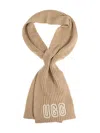 Ugg Ribbed Logo Scarf In Brown
