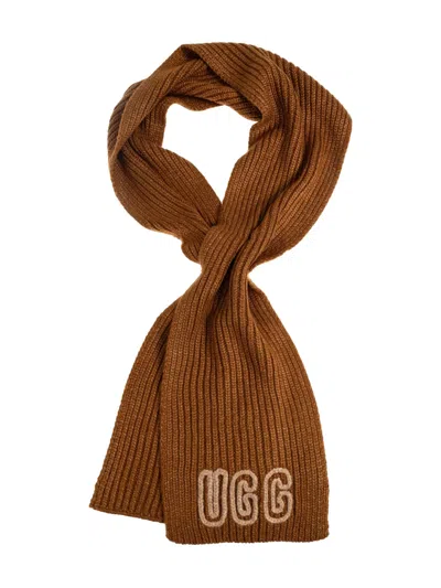 UGG RIBBED LOGO SCARF