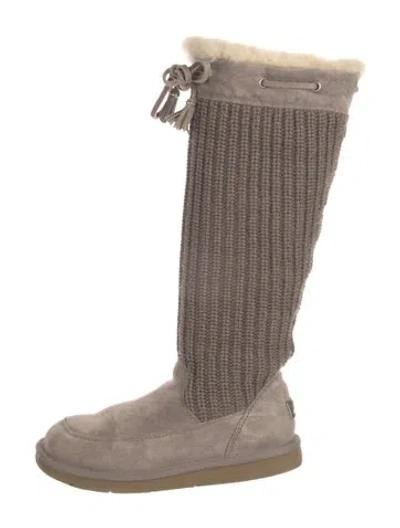 Pre-owned Ugg Riding Boots In Gray