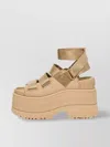Ugg Rise Round Toe Platform Sandal In Neutrals