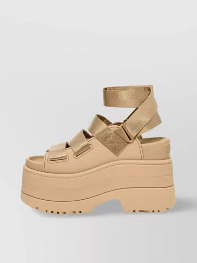 Ugg Rise Round Toe Platform Sandal In Neutrals