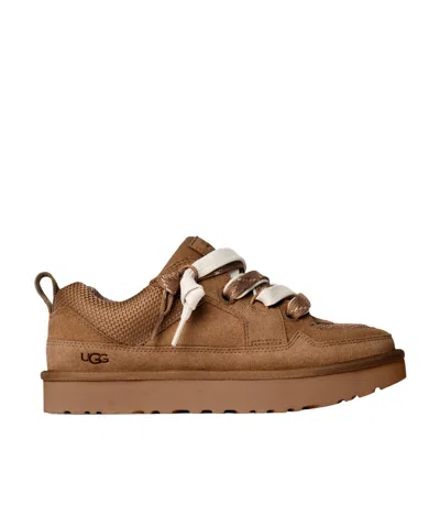 Ugg Suede And Mesh Sneakers With Trekking Laces In Brown