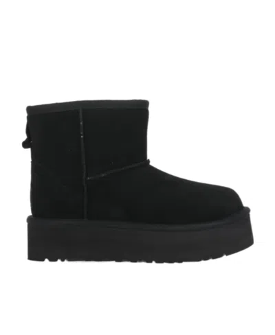 Ugg Round Head Flat-bottomed Boots In Black