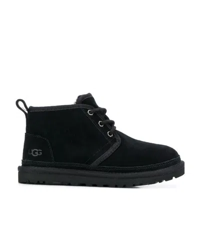 Ugg Round-head Laced Boots In Black