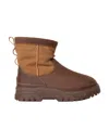 Ugg Waterproof Colour-block Ankle Boots With Shearling Trim In Green