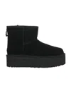 Ugg Classic Mini Platform Womens Suede Ankle Boots In Black