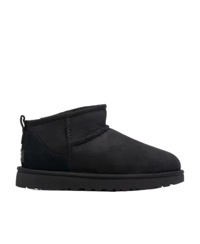 Ugg Classic Ultra Mini Suede Boots For Woman In Black