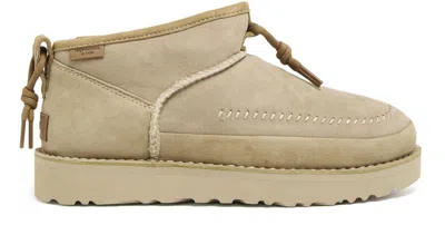 Ugg Round Toe Ankle Boots In Beige