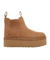 Ugg Neumel Brown Ankle Boots With Platform In Suede Leather