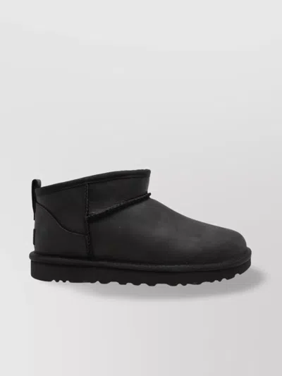 Ugg Round Toe Ankle Boots With Flat Sole