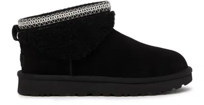 Ugg Womens Classic Ultra Mini Maxi Curly Boots In Black