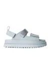 Ugg Round Toe Flat Sandals In White