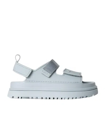 Ugg Kids' Round Toe Flat Sandals In White