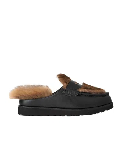 Ugg Round Toe Loafers In Black