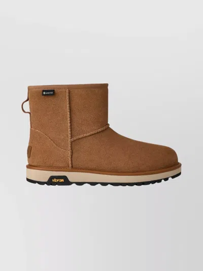 UGG ROUND TOE MINI WATERPROOF SUEDE BOOTS