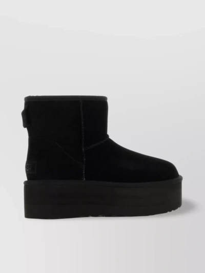 Ugg Round Toe Platform Ankle Boots In Black