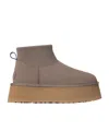 Ugg Mini Ankle Boots With Platform Sole And Pull Tab In Brown