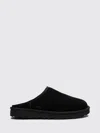 Ugg Round Toe Slip-on Shoes In Suede With Wool Lining And Eva Sole In Black