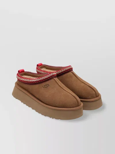 Ugg Round Toe Slipper Rubber Sole In Brown