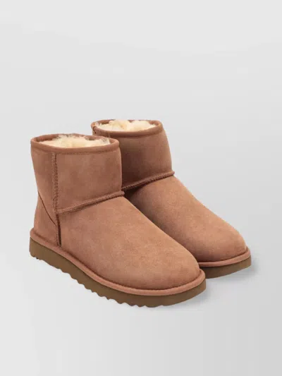 Ugg Round Toe Suede Boots In Brown