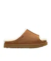 Ugg Suede Slippers With Embossed-logo In Brown